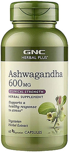 Gnc | Ashwagandha | 600mg | 60 Veg Cápsules | Importado