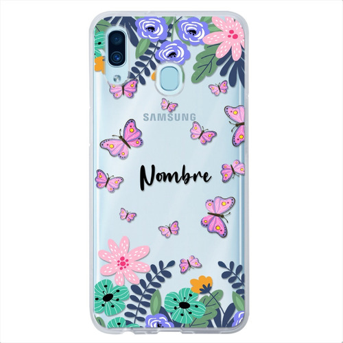 Funda Para Samsung Galaxy Mariposas Personalizada Con Nombre