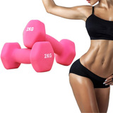 Mancuerna Pesa Neopreno 2 Kg Gym Entrenamiento Kit 2 Piezas