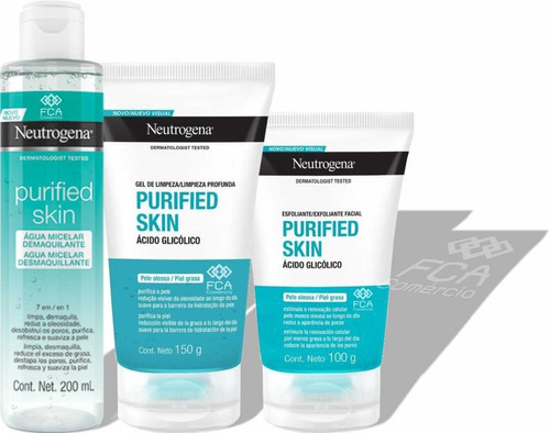 Neutrogena Purified Skin Água Micelar Esfoliante Gel Limpeza