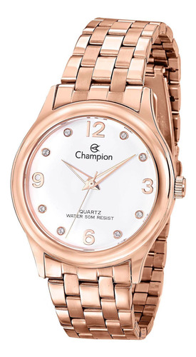 Relógio Champion Feminino Grande Rosê Ch24268z