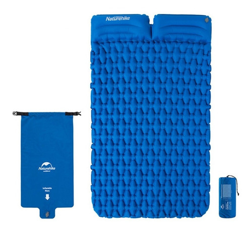 Colchoneta Inflable Doble Ultraligera Naturehike Con Almohad Color Azul