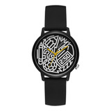 Reloj Unisex Guess Originals Color De La Correa Negro/blanco