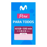 Chip Movistar Prepago Incluye 40 Gigas + 500 Min Por 30 Días