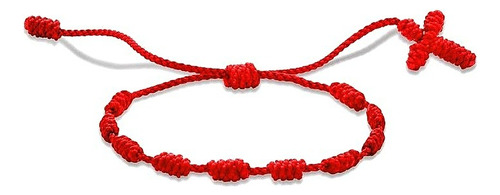 Pulsera Roja Protección Decenario Denario Rosario