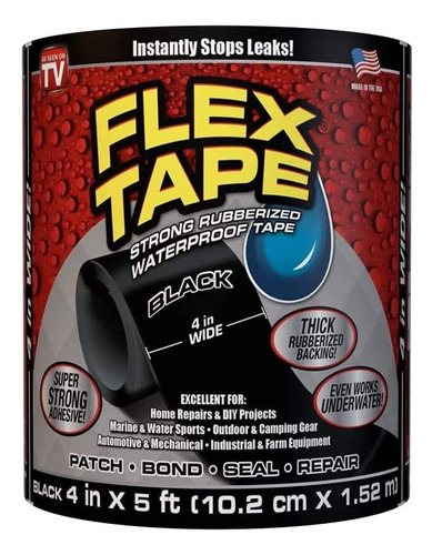 Cinta Negra Flex, 4pulgadax 5 In.