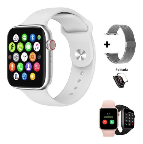 Relógio Smartwatch Feminino X8 Com 2pulseiras Faz Ligação Cor Da Caixa Prateado