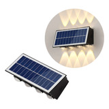 Apliqué Solar Bidireccional Impermeable 8leds Luz Calido