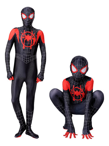 Traje Para Spiderman Miles Morales Cosplay Adultos Halloween