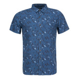 Camisa Hombre Lippi Woodpecker Short Sleeve Shirt Print Azul