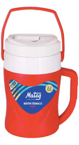 Bidon Termico 2.2 Litros Con Pico Terere Camping Color Rojo