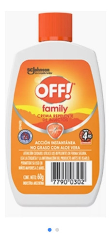 Off Repelente Insectos X 6 Unidades Crema 60 Gramos