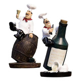 2pcs Chef Figurita Estatua Modelo Cocinero Hogar Cocina