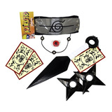 Kit Ninja Kunai Itachi Mega Anel Colar Shuriken Bandana K16