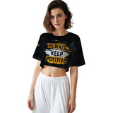 Playera Crop Top Deportivo Frase Gym  Ropa Mujer Deportiva