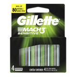 Carga Gillette Mach 3 Sensitive Com 4 Unidades
