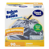 Bolsa Basura Jumbo Con Plastinudo 90 Pzas 84x110cm Cada Una Color Gris