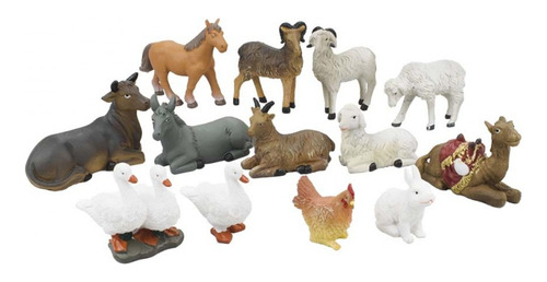 Kit 13 Animais Pequenos Para Presépio Burro Boi Cavalo