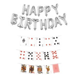 Letrero Poker Birthday Cartas Adorno Banner Casino Tematica