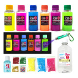 Kit Completo Para Fazer Slime Colas Neon Novidade 