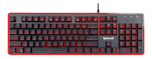 Teclado Gamer Redragon Dyaus K509 Qwerty Inglés Us Color Negro Con Luz Rgb