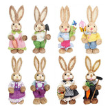 8x Figuritas De Conejito De Decoración De Conejo De Pascua