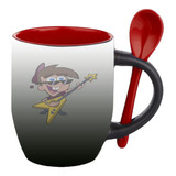 Mug Magico Con Cuchara Dibujos Animados   R194
