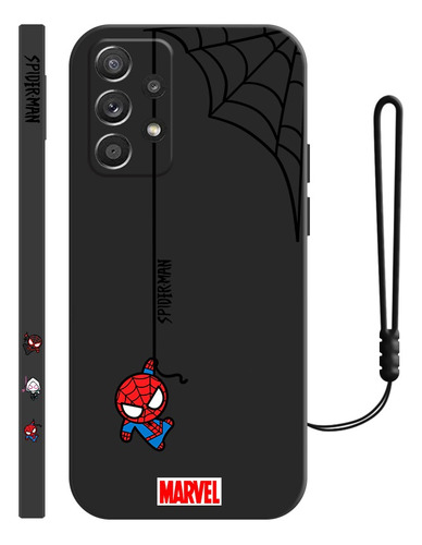 Funda De Silicona Diseño De Spiderman Para Samsung + Correas