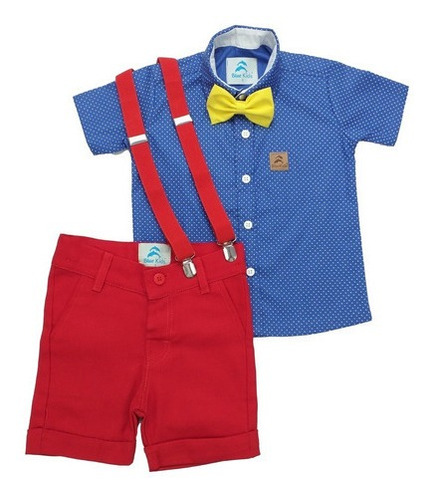 Conjunto Infantil Masculino Roupa Festa Galinha Pintadinha