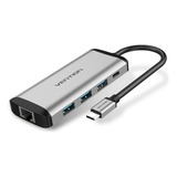 Adaptador Vention 5 En 1 - Tipo C / Usb 3.0  / Rj45