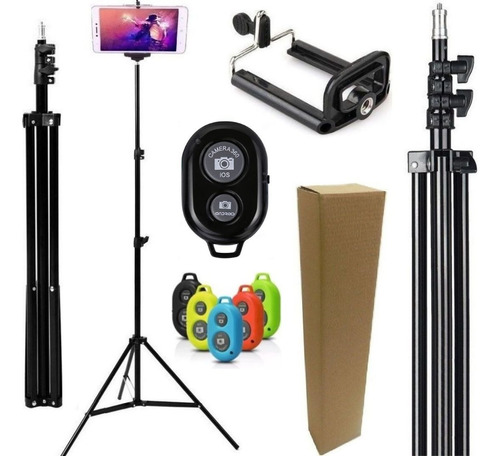 Kit Tripe 2,10m Camera Celular Ring Light Controle Blogueira