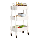 Carrito Auxiliar Multi-uso 3 Niveles Acero Muebles Estetica