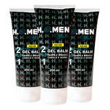 Kit 3 Gel Balm Para Barba E Cabelos 2x1 200ml H.o.men Black