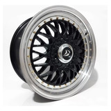 Roda Aro 15x6 Bbs 4x100/108 Brw 900 / Valor Unitário Cor Preto Diamante 4x100/4x108