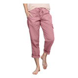 Pantalones Cargo De Cintura Alta De Color Corto Para Mujer E