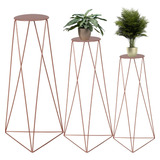 3 Suporte Tripé P/ Vasos Plantas Chão Table Triangular Alto