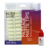 Tips Curva C 280 Pzs Matte, Elegir. Uñas Postizas. Acry Love Color Passage Matte Natural