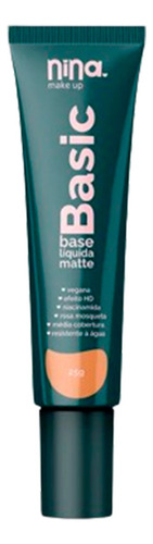Base De Maquiagem Líquida Nina Make Up Base Liquifa Basic Líquido Base Liquida Basic Tom 02