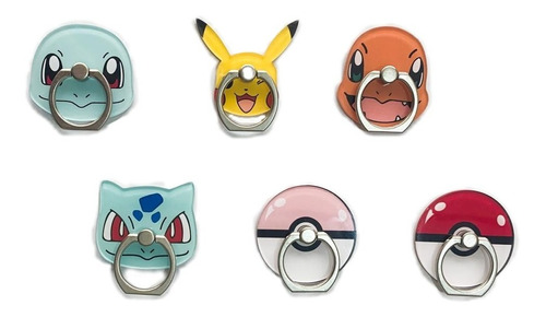 Pack Soportes De Anillo Para Celular Diseño De Pokemon X30