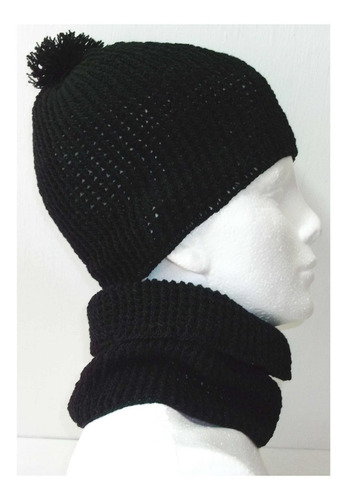 Bufanda Tipo Cuello Y  Gorro Unisex Sin Genero Tejida A Mano