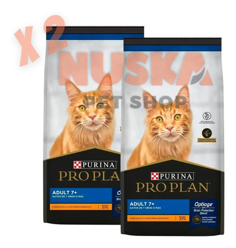 Pro Plan Adult Cat 7+ 7.5 Kg X 2 Unidades Gato Anciano