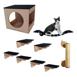 Playground Gato 8 Pcs Ponte Prateleira Degrau + Brindes (b)