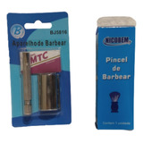 Kit Aparelho Barbear Estilo Antigo Lâmina E Aparelho+pincel 