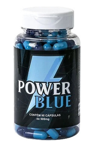 Power Blue - Estimulante Masculino Pote 60 Cápsulas 500mg