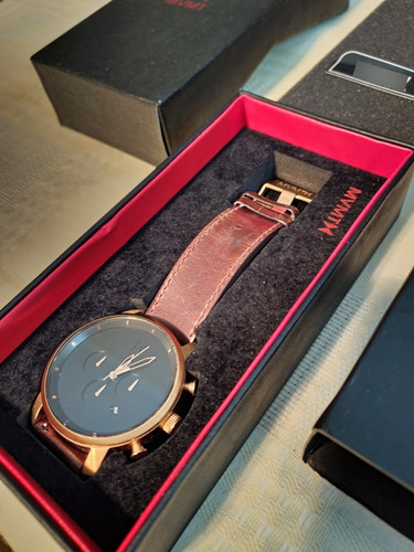 Reloj Mvmt Chrono 45mm Gold Leather
