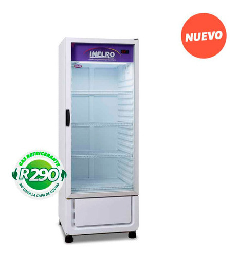 Exhibidor Vertical Inelro Mt-14 390lts Controlador De Temp Color Blanco