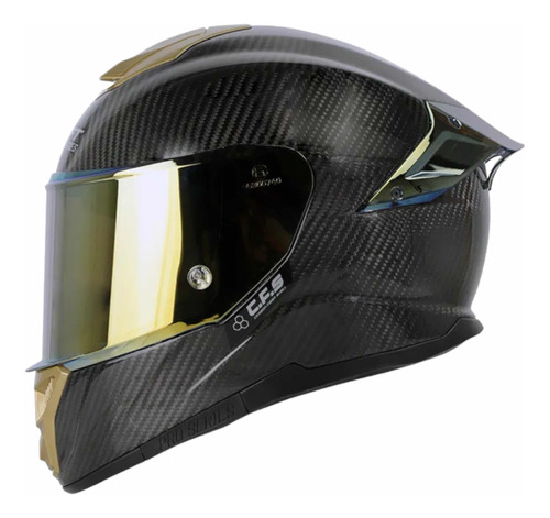 Casco Shaft Pro 620 C Evo Carbono Ece 2206 Dorado + Pinlock