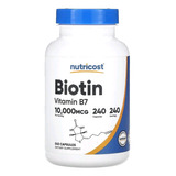 Biotina, 10.000 Mcg, 240 Cápsulas - Unidad a $408
