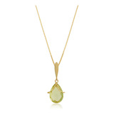 Corrente Com Pingente Pedra Natural Green Gold Em Ouro 18k