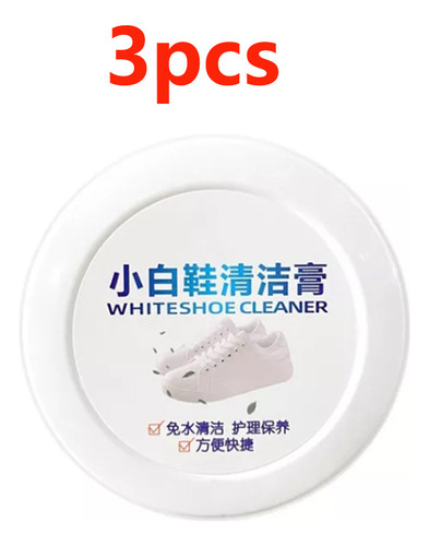 Crema Limpiadora Multifuncional Para Zapatos Y White,3pcs